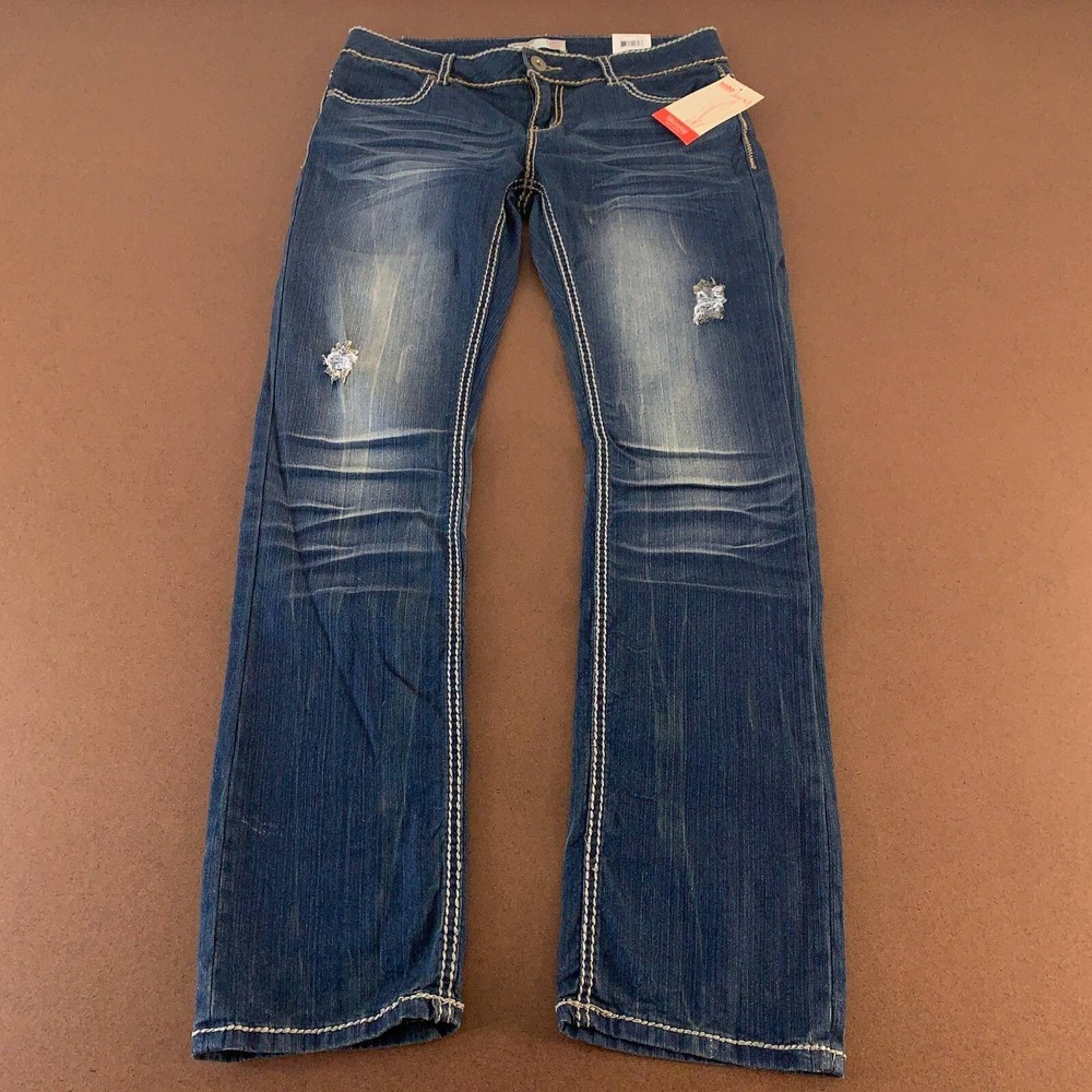 Nobo Womens Skinny Jeans Blue Stretch Medium Wash Denim Juniors 11 New